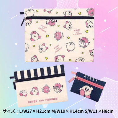 ＜Price Down＞【ネイビー】星のカービィ 3連ポーチ　Ⓣ　72-2　(23/03/08)