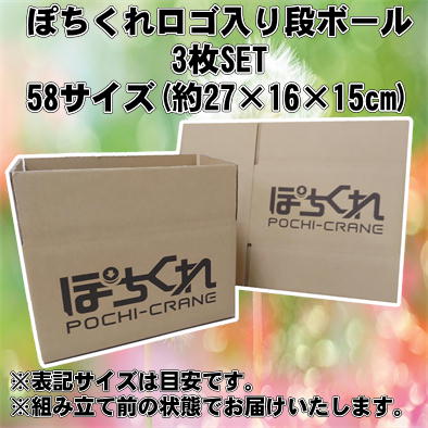 【3枚SET】ぽちくれロゴ入り段ボール 58サイズ　(23/04/06)