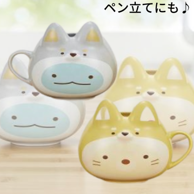 【とかげ】すみっコぐらし こいぬといぬごっこ フェイス型マグカップ　26-1(23/05/12)