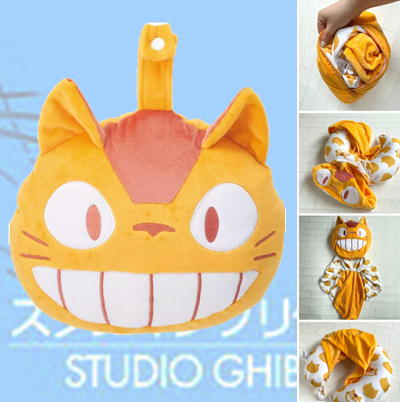 ジブリ　となりのトトロ フード付きネックピロー～ネコバス～【9/22入荷】