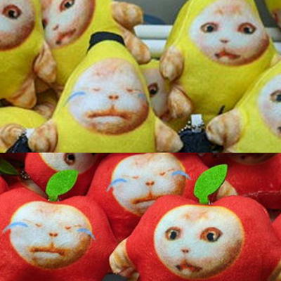 ■猫バナナ＆リンゴ猫　音声付きマスコット