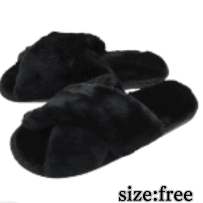 [Black] Premium fur slippers with the finest feel
