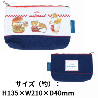 Hamburger Nyan] mofusand Denim Pouch Flat