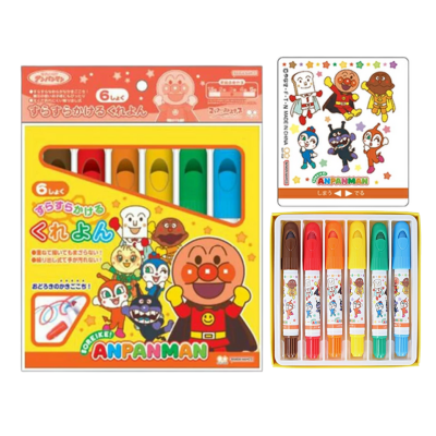 Anpanman Smooth Drawing Crayons 6 Colors