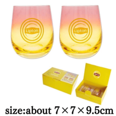 Lipton Aurora Glass 2-piece set (yellow)　※Box damaged