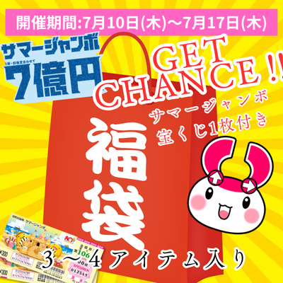 ＜＜Limited Quantity＞＞ Lucky Bag with 1 Summer Jumbo Lottery Ticket - 3~4 Items Included -