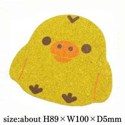 Rilakkuma Cork Die-Cut Coaster (Kiiroitori)