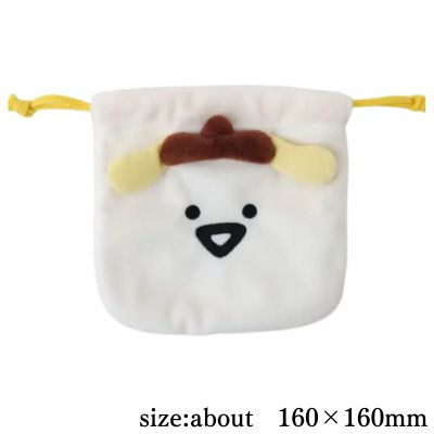 [Stationery] Pompompurin x Stationery and Together Fluffy Face Drawstring Bag
