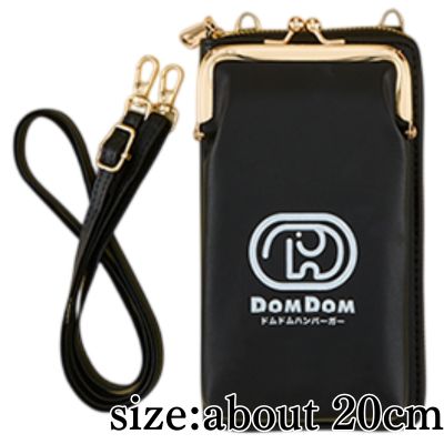 [Black (New Logo)] DomDom Hamburger Wallet Smartphone Shoulder Pouch