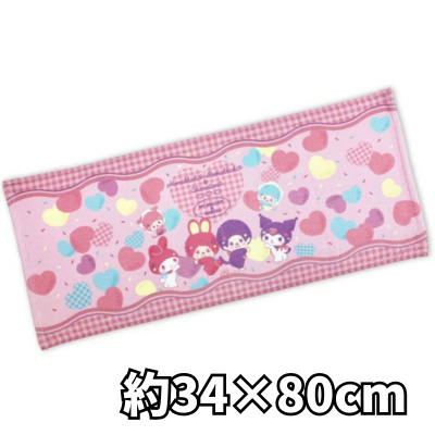 [Colorful Heart] Monchhichi x Sanrio Characters Face Towel
