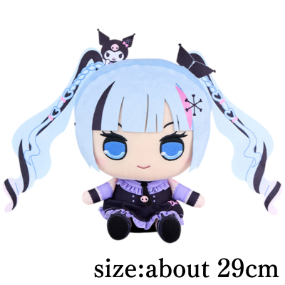 Snow Miku x Kuromi Kyurumaru Big Plush Toy