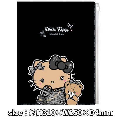 Sanrio Hello Kitty 6-page clear file in Gal Black
