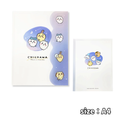 [Full of Stars] Chiikawa Die-Cut Cover 2-Piece Clear File