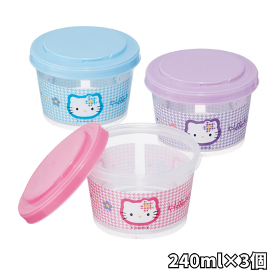 [Hello Kitty] Sanrio Thin-Walled Food Storage Containers (Set of 3)