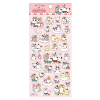 [Let's go to the amusement park!] mofusand x Sanrio Characters Clear Stickers