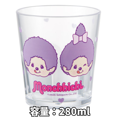[Purple] Monchhichi Acrylic Cup
