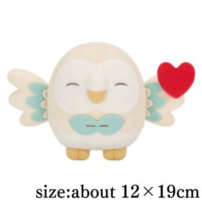 [Rowlet] PokéPeace Plush Toy Mellow Heart ~Pikachu, Rowlet & Scorbunny~