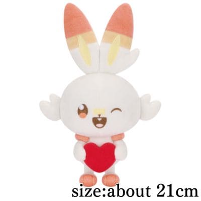 [Scorbunny] PokéPeace Plush Toy Mellow Heart ~Pikachu, Rowlet & Scorbunny~