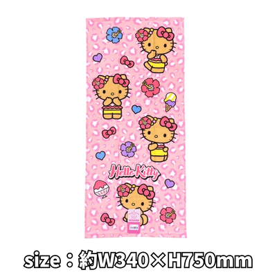 [Hello Kitty] Sanrio Characters Face Towel - Leopard Print Summer