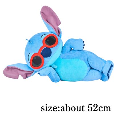 Disney Stitch Sideways Lying Down Super BIG Plush Toy ~Sunglasses~