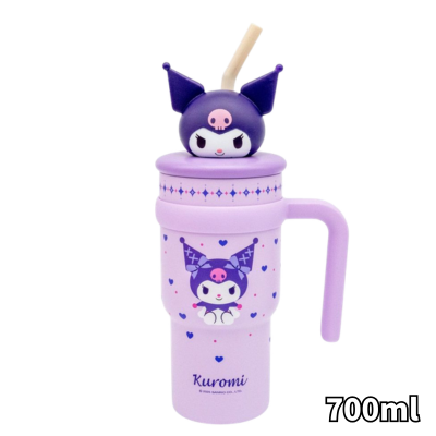 [Kuromi] Cold-Only Tumbler with Mascot & Handle (700ml)
