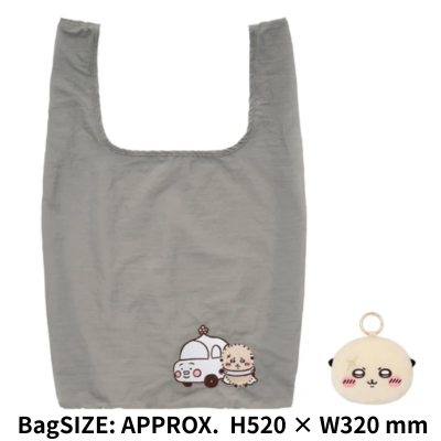 【Rakko】Chiikawa Face Mascot in Eco Bag