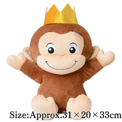 【Normal】Curious George L Plush Toy 85th Anniversary Crown
