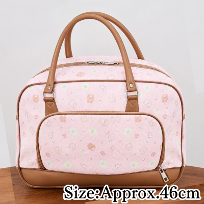 【Pink】Sumikko Gurashi At-Home Bear Cafe Corduroy Boston Bag