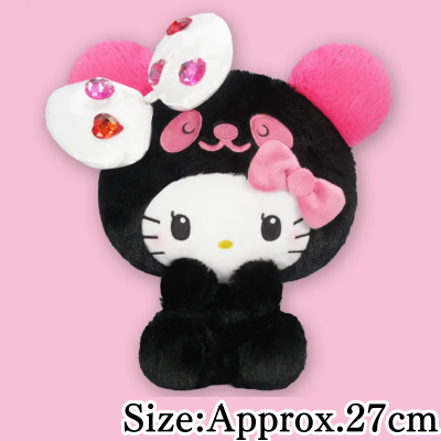 【Black】Panda Hello Kitty Deco-More BIG Plush