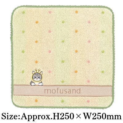 [Polka-Dot Nyan - Green] mofusand Towel Handkerchief