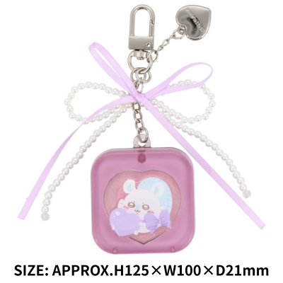 ◆ [Momonga] Chiikawa Keyring Makeup Palette — 4 Eyeshadow Shades & 2 Highlighter Shades ※Ships at a later date. Delivery date/time cannot be specified.