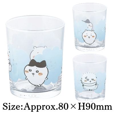 [Blue] Chiikawa Glass Tumbler: Happy Blossom