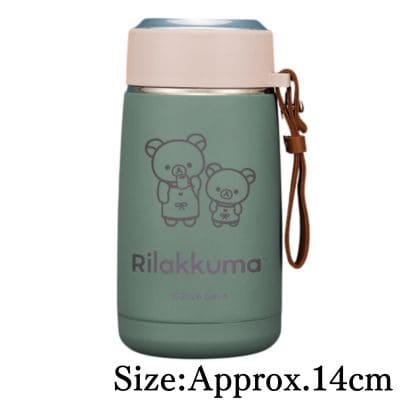 【Green】Rilakkuma BASIC RILAKKUMA Stainless Steel Bottle with Strap