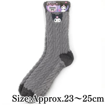 [Kuromi Cute] Sanrio Braided-Style Faux-Fur Socks