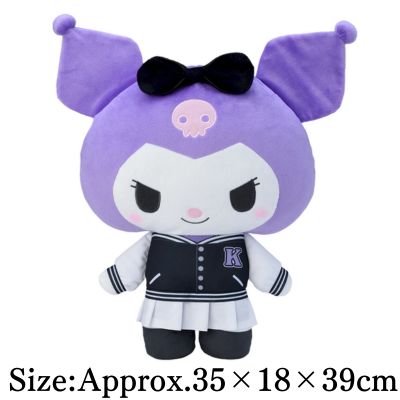 Yurukawa Sanrio Characters L Plush -Kuromi- Varsity Jacket