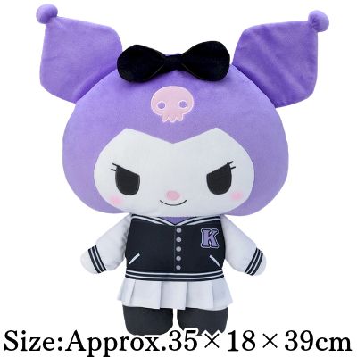 Yurukawa Sanrio Characters L Plush -Kuromi- Varsity Jacket